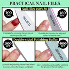 FANDAMEI Nail Tools, Nail Care Kit, Nail Files 100/180, Nail Buffer Block - Image 2