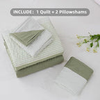 Andency King Size Quilt Set Weat Green, 3 Pieces Summer Ultra Soft Lightweight - Image 6