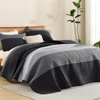 Litanika Quilt King Size Black, Soft Lightweight Polyester Comforter Bedding Set by Litanika