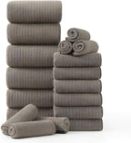 18 Piece Family Bath Towel Set Include 6 Bath Towels, 6 Hand Towels and 6 by Hailea