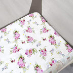 Pack and Play Sheets Girl Red Floral, Compatible - Image 2