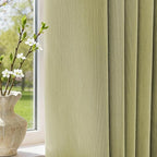 jinchan Chenille Blackout Curtains 84 Inches Long 2 Panels Sage Green Thermal by JINCHAN