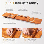 Teak Bathtub Tray for Freestanding Bath - Image 3