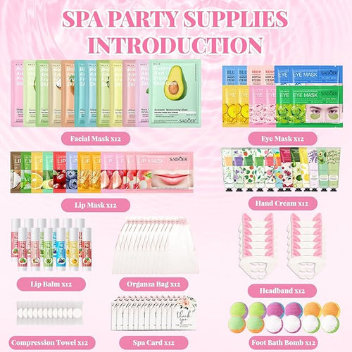 120 PCS Spa Party Supplies for Girls, Sleepover Party Supplies for Girls - Image 2