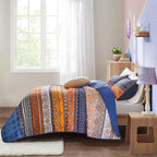 WONGS BEDDING Boho Fall Queen Quilt Set, Lightweight Microfiber Bed Decor - Image 4