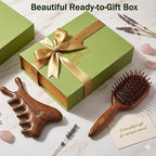 Mother’s Day Gift for Mom, 4-in-1 Wooden Gua Sha Facial Tools & Hair Detangler - Image 3