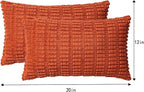 Aegero Pack of 2 Corduroy Decorative Throw Pillow Covers 12x20 InchSoft Boho - Image 4