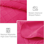 Exclusivo Mezcla Oversized King Quilt Set- Hot Pink Cal King Quilts Bedding Set - Image 5