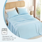 Full Sheet Set 4 Piece, Wrinkle Free, Oeko-Tex Certified Bedsheets，Sky Blue - Image 6