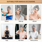 NEXCOVER Microfiber Hair Wrap, 2 Pack Grey 9.8 inch x 25.5 inch, Turbans Ultra - Image 5