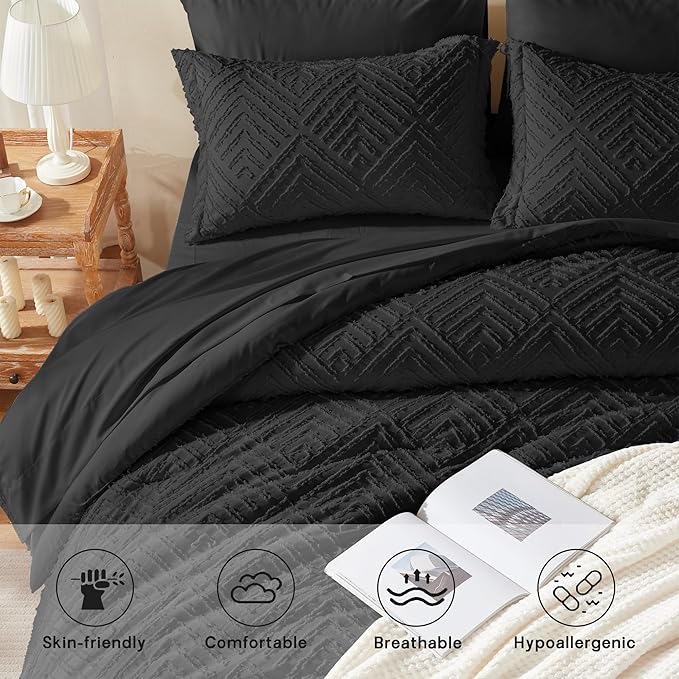 Zzlpp Queen Comforter Set 7 Pieces, All Season Boho Bedding Sets - Image 3