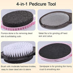 Foot Brush and Pumice Stone for Feet, 4-in-1 Foot File Callus Remover, Feet - Image 2