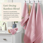 Springtree Home Luxury Bamboo Rayon Bath Towel Set of 4 | 35% Bamboo Rayon - Image 4