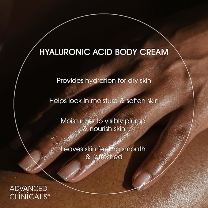 Advanced Clinicals Hyaluronic Acid Moisturizer Body Cream + Hyaluronic Acid - Image 5