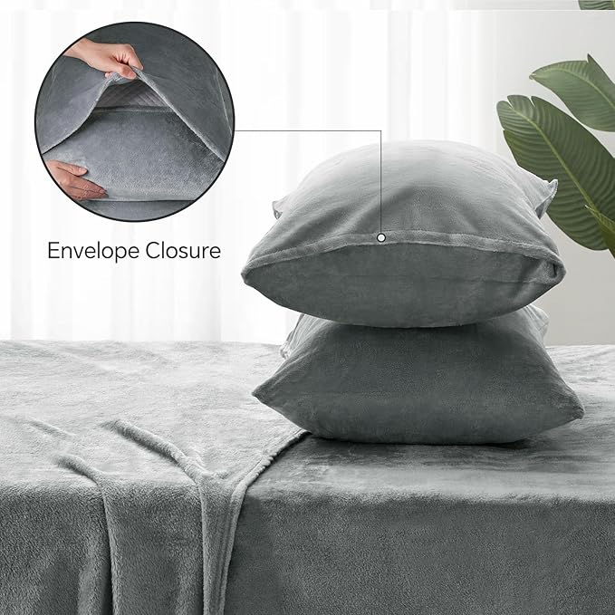 BEDELITE Flannel Sheets King Size Grey - Image 7