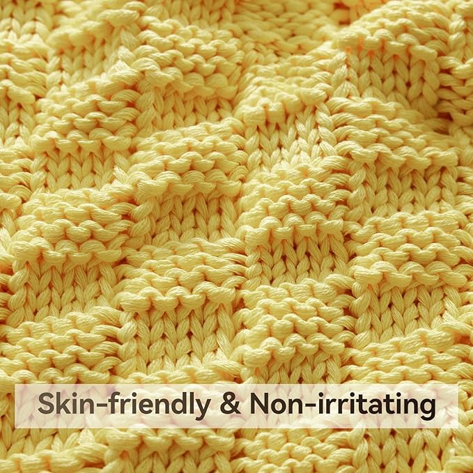 Knitted Weighted Blanket for Adult, No Beads Heavy Blanket 50” x 60'' 10lbs - Image 4
