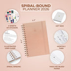 Clever Fox Dated Planner with Tabs 2026 – Weekly & Monthly Spiral Planner with - Image 2