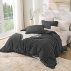 Andency Queen Comforter Set Dark Grey, 3 Pieces Boho Tassel Lightweight Bedding - Image 6