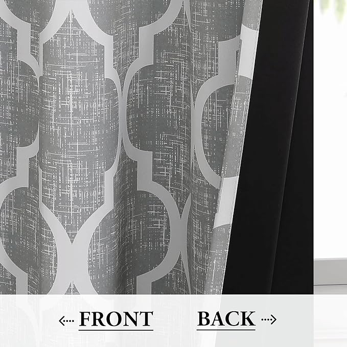 Beauoop 100% Blackout Curtains 63 Inches Long 2 Panels - Image 3