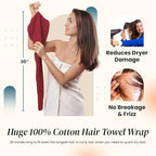 Extra Large Waffle Cotton Hair Towel Wrap - Image 4