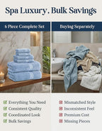 LANE LINEN 100% Cotton Bath Towels 6 Piece Set - Image 6