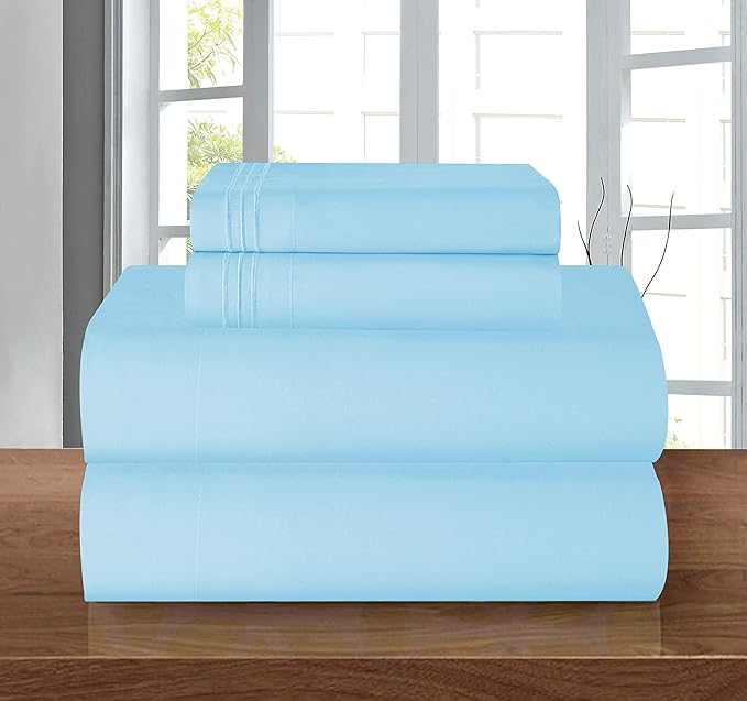 Elegant Comfort Luxury Soft 1500 Premier Hotel Quality 4-Piece Sheet Wrinkle - Image 2