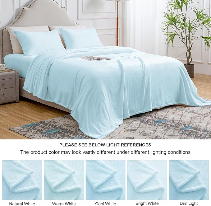 BEDELITE Flannel Sheets Twin Size Blue - Image 9