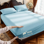 LBRO2M 100% Cotton Sheets Set Deep Pocket 19", 1000 Thread Count California - Image 2
