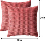 Aegero Pack of 2 Corduroy Decorative Throw Pillow Covers 20x20 InchSoft Boho - Image 7