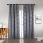 Amazon Basics Jacquard 2-Piece 100% Blackout Curtains, Living Room and Bedroom by AmazonBasics