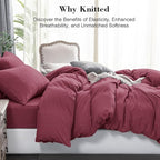 PURE ERA Jersey Knit Duvet Cover Set 100% T-Shirt Cotton Super Soft Comfy 3pc - Image 2