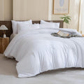 Paxrac Classic Pure White Comforter Queen Size, 3 Pieces Boho Comforter Set by Paxrac