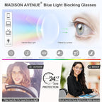 Madison Avenue Blue Light Blocking Glasses Anti Eyestrain UV Glare Blue Light - Image 3