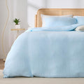 Blue Duvet Cover Queen Size, 100% Sandwashed Cotton Soft Queen Duvet Cover Set by Unknown
