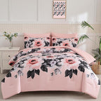 Yogeneg Queen Comforter Set 7 Piece Bed in a Bag, Soft Microfiber Comforter by YOGENEG