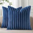 Pallene Faux Fur Plush Throw Pillow Covers 22x22 Set of 2, Luxury Soft Fluffy by PALLENE
