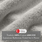 Madison Park Turkish 100% Cotton 600Gsm Luxury Premium Thick Soft Abosorbant - Image 3