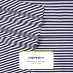Queen Sheets Stripe Navy - Image 5
