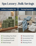 LANE LINEN Luxury Cotton Bath Towel Pack of 16 - Image 6