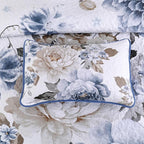 WONGS BEDDING Floral Quilt Set Blue California King Size 3 Pieces Elegant - Image 8