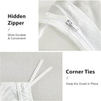 WARMDERN White Striped Weave Duvet Cover Queen, Boho Striped Pattern Printed - Image 5