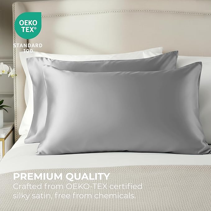 Pure Bedding Satin Pillowcase 2 Pack - Image 2