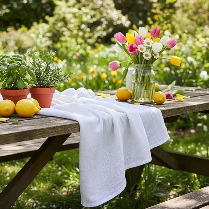Flour Sack Towels | Tea Towel for Crafts| Kitchen Dish | Cotton Blank Towel for - Image 3