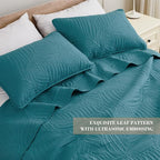 Exclusivo Mezcla California King Quilt Bedding Set, Lightweight Teal Quilts Cal - Image 3