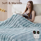 Heated Throw Blanket, Faux Fur Cozy Heating Blanket - Image 8