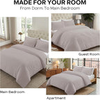 Cozyide Light Grey Duvet Cover Queen, 3 Pieces Bedding Duvet Covers, Soft - Image 7