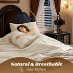 LBRO2M 1000 Thread Count 100% Egyptian Cotton Sheets Set Full Size, 4 Piece - Image 5