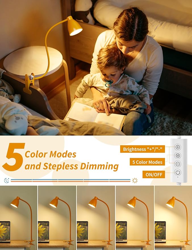 BOHON Clip on Light, 10W 38 LED Desk Lamp - Image 3
