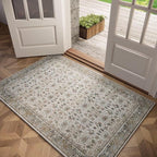 Washable 3x5 Entryway Rug, Boho Non-Slip Vintage Distress Small Rugs by Hedwior
