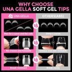 UNA GELLA Extra Short Square Nail Tips XS 216pcs Pre-shape Extra Short Square - Image 6